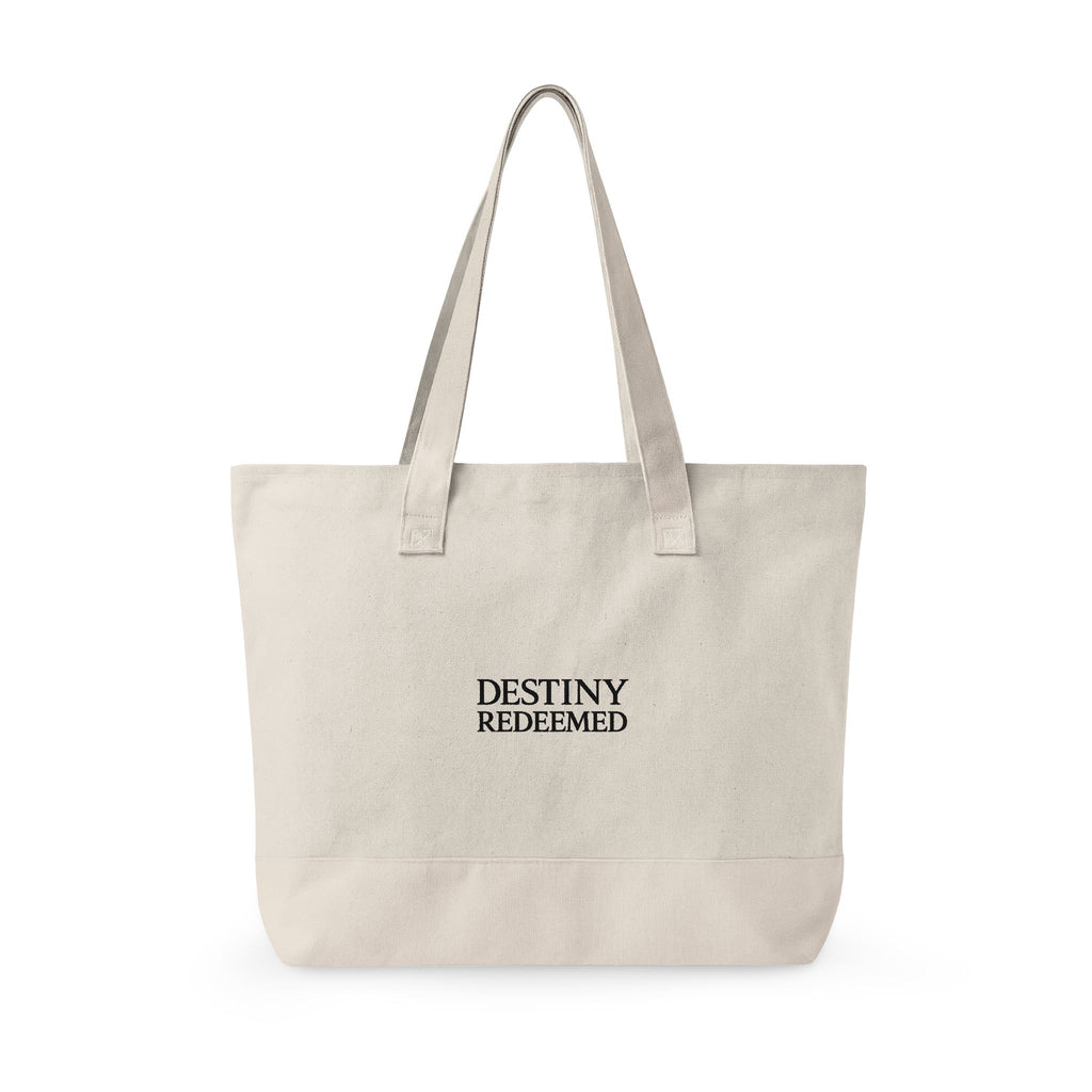 Canvas Tote Bag — "Mama Who Sets The Standard" / "Destiny Redeemed" Zippered Cotton Shopper